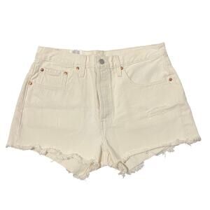 Levi’s 501 Signature Button Fly High Rise Cream Denim Shorts Women's Size 31